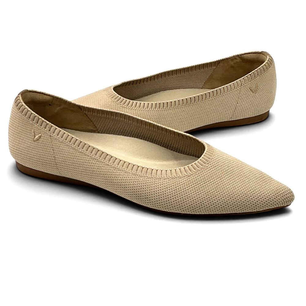 VIVAIA Women's Aria Pointed-Toe Ballet Flats Women's Size 8.5 Almond Beige - Picture 15 of 16